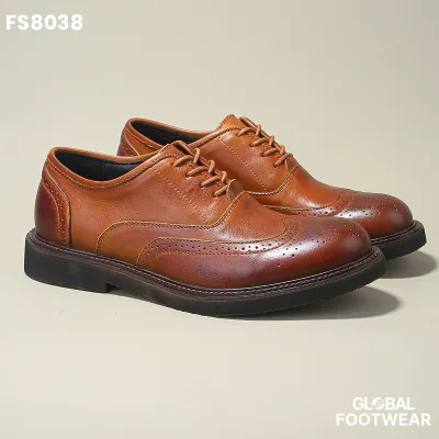 Brogue derby first layer cowhide  leather formal shoes